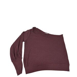 LAmade Womens Asymmetrical Off-Shoulder Pullover Top M Cotton/Modal Blend